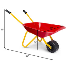 Load image into Gallery viewer, Gymax Kids Metal Wheelbarrow Children's Size Ourdoor Garden Backyard Play Toy Red