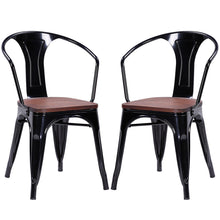 Load image into Gallery viewer, Gymax Set of 2 Armchair Stool Dining Chair Metal Wood Home Furniture