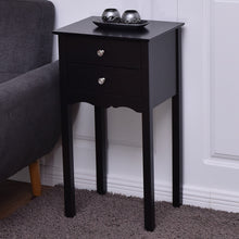 Load image into Gallery viewer, Gymax 2 PCS Side Table End Accent Table Night Stand W/ 2 Drawers Black