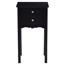 Load image into Gallery viewer, Gymax 2 PCS Side Table End Accent Table Night Stand W/ 2 Drawers Black