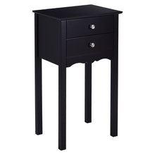 Load image into Gallery viewer, Gymax 2 PCS Side Table End Accent Table Night Stand W/ 2 Drawers Black