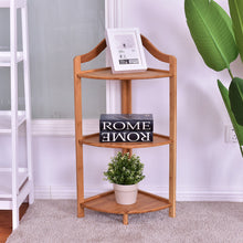 Load image into Gallery viewer, Gymax 3 Tier Bamboo Free Standing Corner Rack Tower Organizer Shelving Shelf Storage
