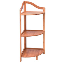 Load image into Gallery viewer, Gymax 3 Tier Bamboo Free Standing Corner Rack Tower Organizer Shelving Shelf Storage
