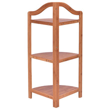 Load image into Gallery viewer, Gymax 3 Tier Bamboo Free Standing Corner Rack Tower Organizer Shelving Shelf Storage