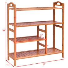 Load image into Gallery viewer, Gymax 4 Tier Multifunction Bamboo Shoe Rack Boot Tower Shelf Storage Organizer Stand