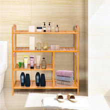 Load image into Gallery viewer, Gymax 4 Tier Multifunction Bamboo Shoe Rack Boot Tower Shelf Storage Organizer Stand