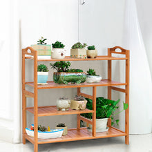 Load image into Gallery viewer, Gymax 4 Tier Multifunction Bamboo Shoe Rack Boot Tower Shelf Storage Organizer Stand