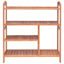 Load image into Gallery viewer, Gymax 4 Tier Multifunction Bamboo Shoe Rack Boot Tower Shelf Storage Organizer Stand