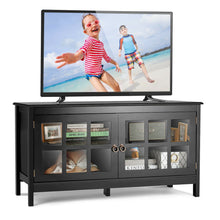 Load image into Gallery viewer, Gymax 50'' TV Stand Modern Wood Storage Console Entertainment Center w/ 2 Doors Black