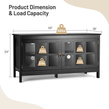 Load image into Gallery viewer, Gymax 50'' TV Stand Modern Wood Storage Console Entertainment Center w/ 2 Doors Black