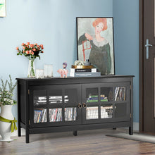 Load image into Gallery viewer, Gymax 50'' TV Stand Modern Wood Storage Console Entertainment Center w/ 2 Doors Black