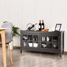 Load image into Gallery viewer, Gymax 50'' TV Stand Modern Wood Storage Console Entertainment Center w/ 2 Doors Black