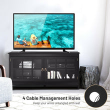 Load image into Gallery viewer, Gymax 50'' TV Stand Modern Wood Storage Console Entertainment Center w/ 2 Doors Black