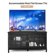 Load image into Gallery viewer, Gymax 50'' TV Stand Modern Wood Storage Console Entertainment Center w/ 2 Doors Black