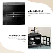 Load image into Gallery viewer, Gymax 50'' TV Stand Modern Wood Storage Console Entertainment Center w/ 2 Doors Black
