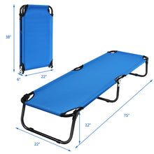 Load image into Gallery viewer, Gymax Folding Camping Bed Outdoor Military Cot Sleeping Blue