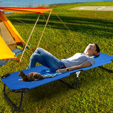 Load image into Gallery viewer, Gymax Folding Camping Bed Outdoor Military Cot Sleeping Blue