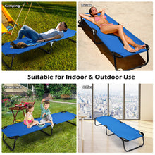 Load image into Gallery viewer, Gymax Folding Camping Bed Outdoor Military Cot Sleeping Blue