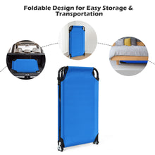 Load image into Gallery viewer, Gymax Folding Camping Bed Outdoor Military Cot Sleeping Blue