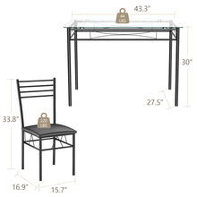 Load image into Gallery viewer, Gymax 5 PC Dining Set Glass Top Table and 4 Chairs Kitchen Room Furniture