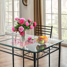 Load image into Gallery viewer, Gymax 5 PC Dining Set Glass Top Table and 4 Chairs Kitchen Room Furniture