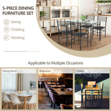 Load image into Gallery viewer, Gymax 5 PC Dining Set Glass Top Table and 4 Chairs Kitchen Room Furniture