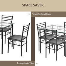 Load image into Gallery viewer, Gymax 5 PC Dining Set Glass Top Table and 4 Chairs Kitchen Room Furniture
