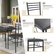 Load image into Gallery viewer, Gymax 5 PC Dining Set Glass Top Table and 4 Chairs Kitchen Room Furniture