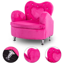 Load image into Gallery viewer, Gymax Rose Kids Sofa Armrest Chair Couch Soft Velvet Toddler Children's Furniture