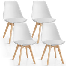 Load image into Gallery viewer, Gymax Set Of 4 Mid Century Modern Style Dining Side Chair Upholstered Seat Wood Legs