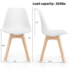 Load image into Gallery viewer, Gymax Set of 4 Mid Century Dining Chairs Modern DSW Armless Side Chair Wood Legs White
