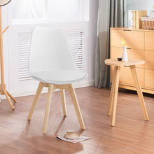 Load image into Gallery viewer, Gymax Set of 4 Mid Century Dining Chairs Modern DSW Armless Side Chair Wood Legs White