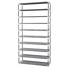 Load image into Gallery viewer, Gymax 10 Tier Shoe Tower Rack With Fabric Cover Storage Organizer Black