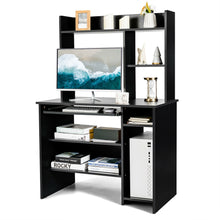 Load image into Gallery viewer, Gymax Computer Desk PC Laptop Study Table Bookcase Workstation Shelves&Keyboard Tray