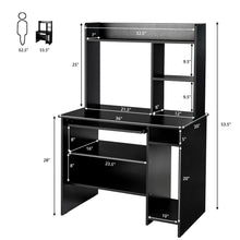 Load image into Gallery viewer, Gymax Computer Desk PC Laptop Study Table Bookcase Workstation Shelves&Keyboard Tray