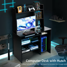 Load image into Gallery viewer, Gymax Computer Desk PC Laptop Study Table Bookcase Workstation Shelves&Keyboard Tray
