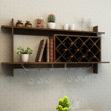 Load image into Gallery viewer, Gymax Wall Mount Wine Rack Organizer With Glass Holder & Storage Shelf Home Decor
