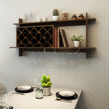 Load image into Gallery viewer, Gymax Wall Mount Wine Rack Organizer With Glass Holder & Storage Shelf Home Decor