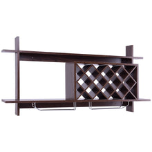 Load image into Gallery viewer, Gymax Wall Mount Wine Rack Organizer With Glass Holder & Storage Shelf Home Decor