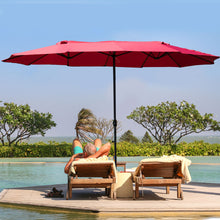 Load image into Gallery viewer, Gymax Outdoor Patio Umbrella 15' Market Umbrella Double-Sided with Crank