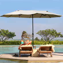 Load image into Gallery viewer, Gymax Patio Outdoor 15' Umbrella Market Umbrella Double-Sided with Crank
