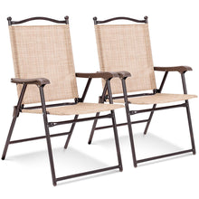 Load image into Gallery viewer, Gymax Set of 2 Folding Patio Furniture Sling Back Chairs Outdoors