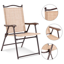 Load image into Gallery viewer, Gymax Set of 2 Folding Patio Furniture Sling Back Chairs Outdoors