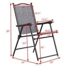 Load image into Gallery viewer, Gymax Set of 2 Folding Patio Furniture Sling Back Chairs Outdoors Gray