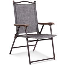 Load image into Gallery viewer, Gymax Set of 2 Folding Patio Furniture Sling Back Chairs Outdoors Gray