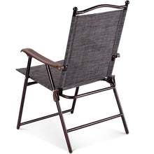 Load image into Gallery viewer, Gymax Set of 2 Folding Patio Furniture Sling Back Chairs Outdoors Gray