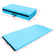 Load image into Gallery viewer, Gymax 4'x8'x2'' Gymnastics Mat Thick Folding Panel Aerobics Exercise Gym Fitness Blue