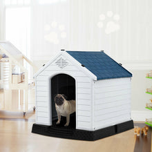 Load image into Gallery viewer, Gymax Plastic Dog House Pet Puppy Shelter Waterproof Indoor/Outdoor Ventilate Blue