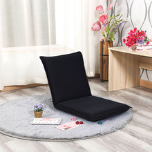 Load image into Gallery viewer, Gymax Adjustable 6-Position Floor Chair Folding Lazy Man Sofa Chair Multiangle Black
