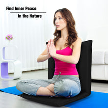 Load image into Gallery viewer, Gymax Adjustable 6-Position Floor Chair Folding Lazy Man Sofa Chair Multiangle Black